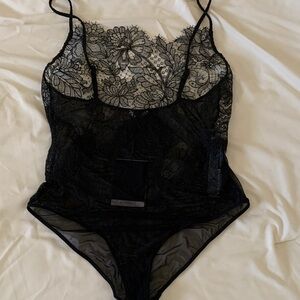 Zara Black Lace Sheer Bodysuit